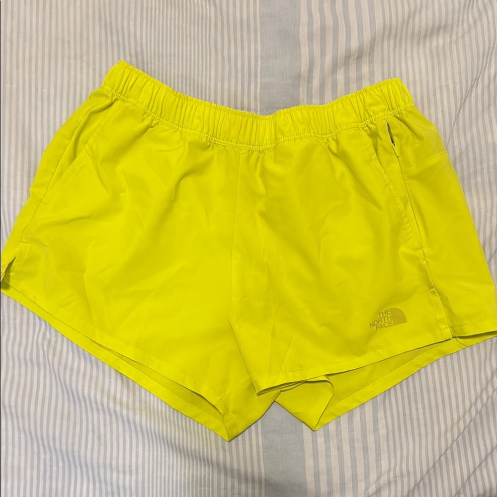 The North Face Yellow Athletic Shorts Lightweight Performance